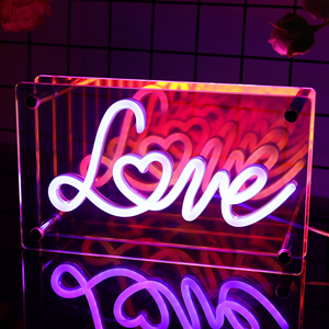 Неоновая вывеска Neonawall Love <span class=keywords><strong>Heart</strong></span> Infinity Mirror с USB-подсветкой, регулируемая, для декора стен в спальне, подарок на День святого Валентина, свадьбу, помолвку - Product Image 5