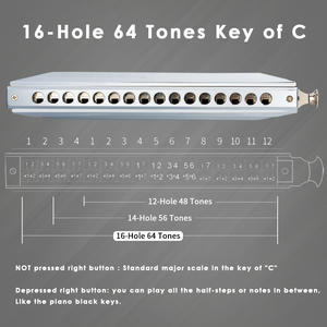 NAOMI SWAN 16孔64音色口琴C调口琴SW1664儿童初学者音乐初学教育 - Product Image 3