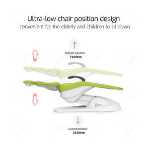 Équipement de clinique dentaire de haute qualité, fauteuil de traitement dentaire en cuir souple avec unité en métal et plastique, prix unitaire - Product Image 2
