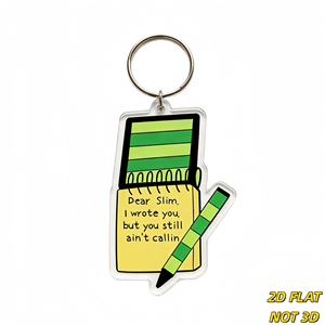Porte-clés fantaisie amusant, en acrylique, léger, design de carnet 'Dear Slim I Wrote You', thème ludique - Product Image 1