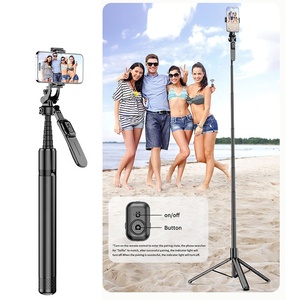 Bâtons en aluminium C08 de 2 mètres, trépied long, perche à <span class=keywords><strong>selfie</strong></span> avec télécommande pour smartphone ou appareil photo - Product Image 4