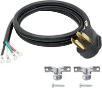 Cordon d'alimentation Clear Power 6 pieds 10/4 SRDT, cordon de sèche-linge d'intérieur, 4 fils 30 ampères, noir