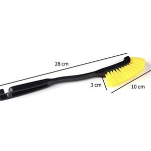 Town Head Car Wheel Cleaning Brush Long Handle Yellow PP Material For Tire Rim Cleaning - Product Image 5