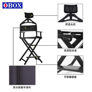 Chaise de maquillage professionnelle avec appui-tête, chaise de réalisateur pliable en aluminium pour utilisation en studio extérieur - Product Image 4