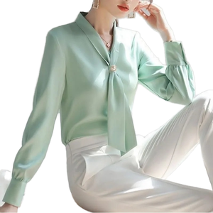 Blusa de Algodón Chifón para Mujer, Estilo Casual de Verano, Manga Corta, Cuello Camisero, Tallas Grandes, Botones Frontales, Logotipo, Estilo Urbano - Product Image 1