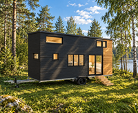 Maisonnette préfabriquée de luxe moderne de 20 pieds sur roues, maison modulaire mobile, villa portable sur remorque pour la vie en plein air, fabriquée en Chine
