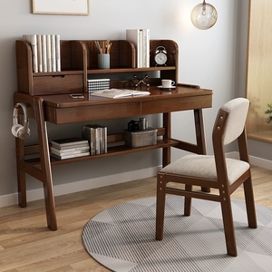 Juego de silla de escritorio de estudio en casa duradero juego de escritorio y silla de escritura de princesa ergonómica de madera maciza con cajones de almacenamiento para dormitorio - Product Image 3