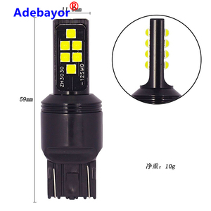 Dembélé 12V-24V Auto Inverse Led Ampoule 3030 12SMD T20 7443 W21-5W Ambre Blanc Rouge Clignotant lumière Led Pour Voiture - Product Image 6