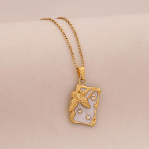 Multicolor Oil-Drop Butterfly Pendant Necklace Stainless Steel Collar <b>Chain</b> Fashionable Cross-Border Jewelry Main Zircon <b>Copper</b> - Product Image 3