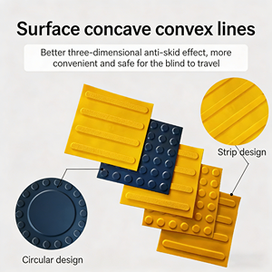 Tuile indicatrice tactile en <span class=keywords><strong>PVC</strong></span> haute résistance à l'usure, auto-adhésive, tapis de sécurité pour aveugles, pour la construction de passerelles publiques - Product Image 3
