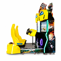 Machine de jeu d'arcade de course automobile Lechuang pour un joueur avec cabinet en métal et plastique, interface en anglais, garantie 1 an, pour les 6 ans et plus