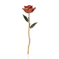 Bunga mawar celup emas 24k asli bunga mawar yang diawetkan hadiah mawar selamanya berlapis Hari Valentine