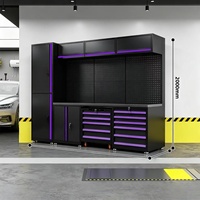 Banc de travail de garage modulaire intégré en acier laminé à froid OEM/OBM avec 12 tiroirs et roulettes pour ateliers de réparation automobile