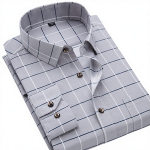 Nouvelle chemise décontractée coréenne pour homme, respirante, à manches longues, imprimée, coupe ajustée, avec motifs à carreaux <span class=keywords><strong>et</strong></span> floraux - Product Image 4