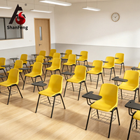 Chaises de formation pliantes avec tablette d'écriture, chaise d'école avec bureau intégré, tabouret en plastique PP empilable pour événements et salles de classe CE IOS SGS