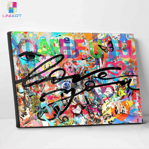 UNIART ti amo Poster di arte su tela di Graffiti e stampa di immagini artistiche da parete Poster di decorazioni per la camera da letto moderna Banksy Graffiti <span class=keywords><strong>Art</strong></span> - Product Image 2