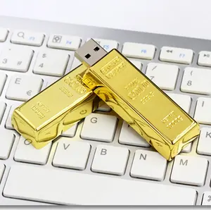 Gold Bullion USB Flash Drive para regalos bancarios Almacenamiento duradero y seguro