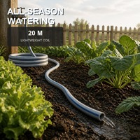 Tuyau d'arrosage de jardin 20m 1/2 pouce 12mm gris rayé bleu résistant aux UV en PVC flexible pour l'arrosage domestique et de jardin en gros