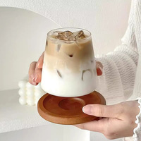 Différentes tailles de tasse en verre Fuji Mountain sans poignée fond plat lait café gobelet clair bière whisky verre