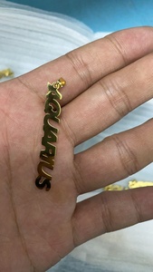 Or 12 verticale <span class=keywords><strong>Horoscope</strong></span> signe <span class=keywords><strong>du</strong></span> zodiaque collier plaque signalétique charme pendentif personnalisé lettre collier bijoux personnalisés - Product Image 6