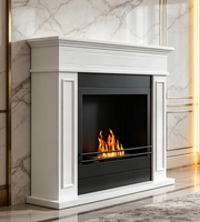 Cheminée électrique décorative autoportante moderne de qualité supérieure à effet de flamme de bois pour salon