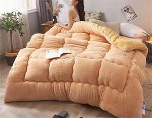 Edredones gruesos de invierno Faux <span class=keywords><strong>Sherpa</strong></span> elegante para invierno <span class=keywords><strong>cama</strong></span> doble bereber polar fibra de poliéster relleno <span class=keywords><strong>edredón</strong></span> hogar Hotel uso - Product Image 3