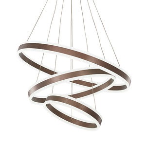 Металлические подвесные светильники, Коричневые круглые светодиодные Современные Люстры, освещение, Золотое кольцо, люстры, подвесные светильники - Product Image 2