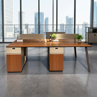 Poste de travail de bureau individuel moderne en bois avec cloison de séparation et table, ensemble de mobilier pour employés, vente en gros