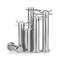 Goupille à tête plate en acier inoxydable poli avec clip en R, goupille de sécurité à dégagement rapide pour la connexion des machines agricoles