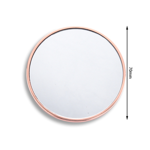 Rose Gold Double Sided Big Size Round Eco-friendly Cosmetic <b>Compact</b> Pocket <b>Mirror</b> with Red Velvet Pouch - Product Image 5