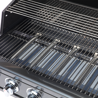 Barbecue à gaz naturel/GPL 5 brûleurs 30 pouces en acier inoxydable 304 noir titane 50000 BTU à allumage électronique pour usage en cuisine