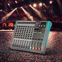 Console de mixage audio professionnelle portable 6 canaux en métal avec effets intégrés, stéréo, 2 commutateurs de son vidéo en direct stéréo