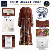Robe longue à manches longues imprimé tropical sur mesure pour les acheteurs de robes de plage, de croisière et de vacances, grandes tailles