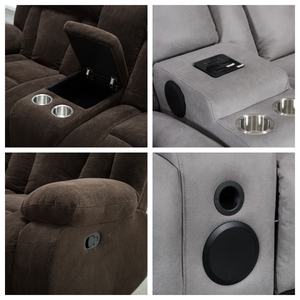 Juego de sofá reclinable moderno personalizado directo de fábrica, silla reclinable de esquina seccional, tela tapizada de masaje extensible 6005 - Product Image 5