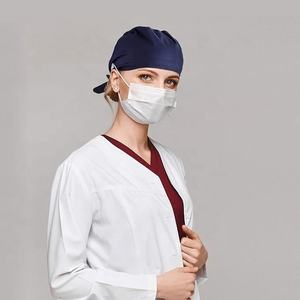 男性と女性調整可能なタイバックワーキングハット美容サロンシェフ手術用スクラブキャップボタンとスウェットバンド付き - Product Image 5