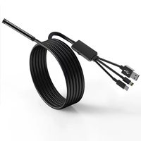 Sonde endoscopique universelle 3 en 1 USB/WiFi, 6 LED, IP67, résolution 1280x720, 2MP, objectif 8mm, zoom 3X, Android/iPhone/PC