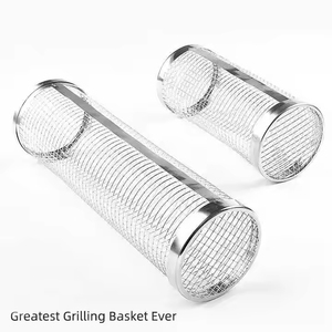 Cesta rodante para parrilla de barbacoa exterior con red de malla para barbacoa tipo herramienta - Product Image 2