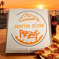 Boîte à pizza à emporter pour la restauration rapide, en kraft recyclé, résistante à la graisse, de qualité alimentaire, avec logo personnalisé imprimé, vente en gros d'usine SP3475, faible MOQ