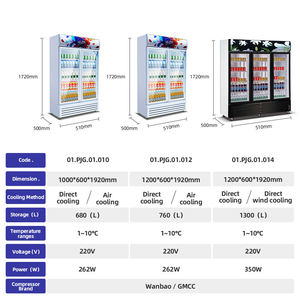 Refrigerators & <b>Freezers</b> Beverage Drinks Display Commercial Supermarket Glass Door Cooler Refrigerator 01.PJG.01.010 01.PJG.01.0 - Product Image 5