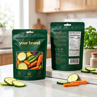 Sachet Doypack Personnalisé de Qualité Alimentaire avec Fermeture Éclair pour Fruits Lyophilisés, Légumes Mixtes et Lait, Emballage Plastique
