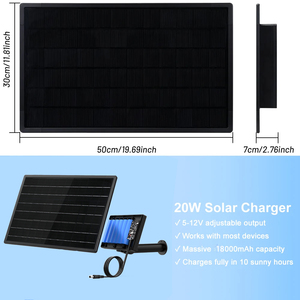 ผลิตภัณฑ์พลังงานแสงอาทิตย์ KuWFi 10w 20w ประสิทธิภาพสูง IP66 กันน้ำสำหรับใช้งานกลางแจ้ง พร้อมแบตเตอรี่ขนาดใหญ่ - Product Image 6