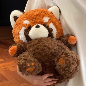 Simpatico <span class=keywords><strong>Panda</strong></span> <span class=keywords><strong>rosso</strong></span> e procione peluche morbidi giocattoli cartoni animati personalizzati pieni <span class=keywords><strong>di</strong></span> cotone PP compagni <span class=keywords><strong>di</strong></span> sonno - Product Image 2