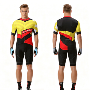 Custom Logo Sublimation Print Sun Block <b>Cooling</b> Mesh Layer Full Zip Breathable Bicycle short sleeve top + <b>padded</b> bottom set - Product Image 3