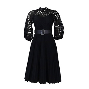 D254 Kleid Sommer plus Größe Spitze Häkeln Sexy Cutout Plissee Style - Product Image 6
