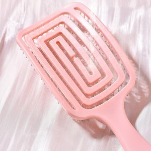 Cepillo para el cabello curvo con ventilación, para uso en seco y húmedo, peine hueco cuadrado, cepillo desenredante y de masaje, ¡Gran oferta! - Product Image 2
