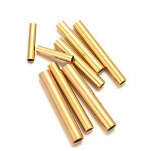 Cuentas de Tubo Hueco |   Tubo espaciador de acero inoxidable chapado en oro PVD de 18K para la fabricación de collares, pulseras y joyas DIY - Product Image 1