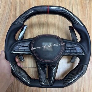 Volant sport en fibre de carbone 3k personnalisé pour Nissan GTR R35 <span class=keywords><strong>R36</strong></span> 2017-2022, volant sport en fibre de carbone à fond plat - Product Image 4
