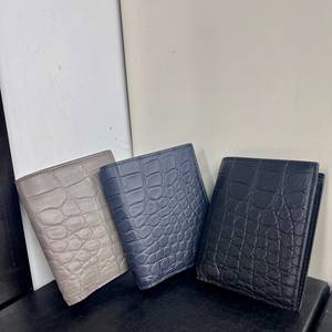 กระเป๋าสตางค์หนังจระเข้แท้ทรงสั้นสำหรับผู้ชาย, กระเป๋าใส่บัตรเครดิต, กระเป๋าสตางค์หนังแท้สไตล์เรโทร และกระเป๋าใส่เหรียญ - Product Image 6