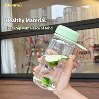 Bouteille d'eau réutilisable en PP de 450 ml/600 ml la plus vendue avec filtre, corde en silicone et couvercle en plastique pour boire directement, idéale pour le camping