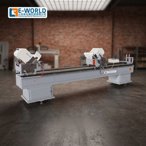 เครื่องเลื่อยตัดองศาอัตโนมัติแบบสองหัว Eworld สำหรับหน้าต่าง/ประตู UPVC ความแม่นยำสูง 3KW 380V เลื่อยตัดกรอบแบบเลื่อน 600 กก. - Product Image 1